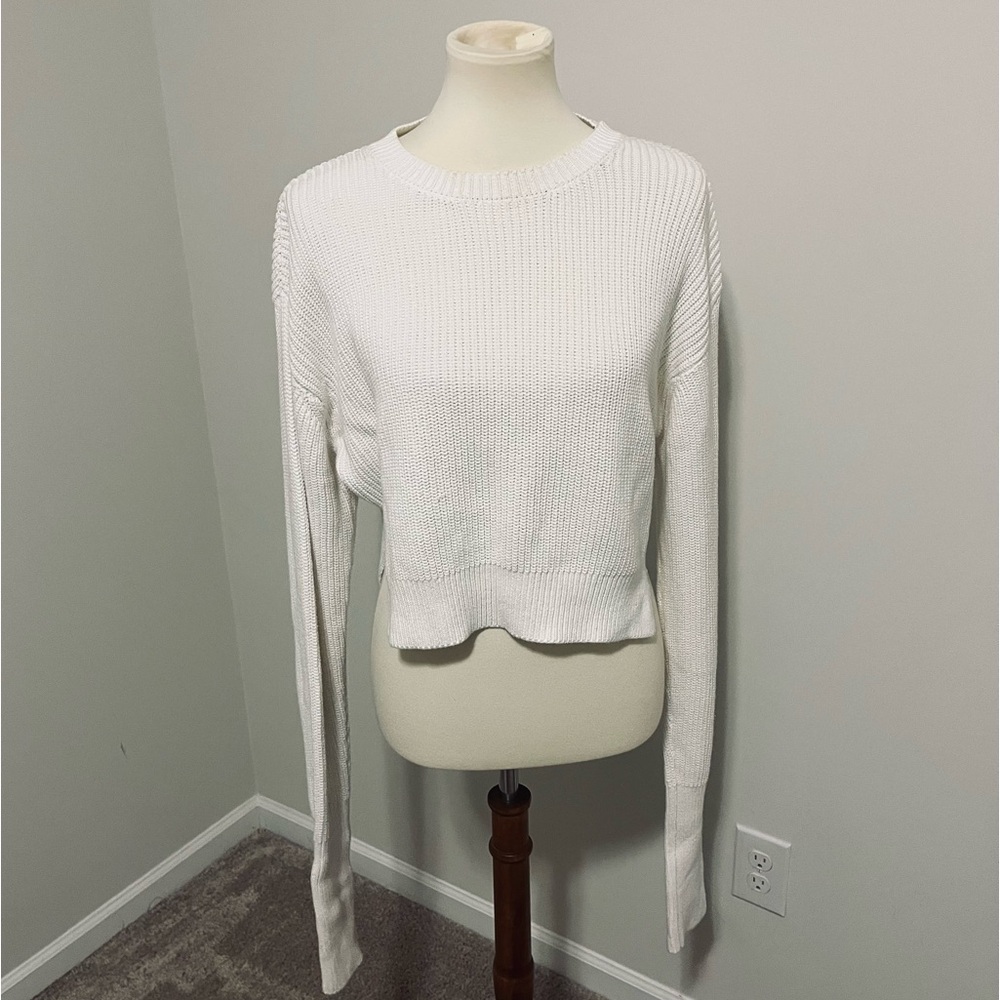 RtA Rae White Cashmere knit sweater